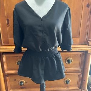 Time and Tru Black Peplum, Sz M